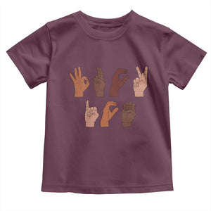 Funny Fuck Hand Sign Language Anti Deportation Toddler T Shirt Chinga La Migra TS11 Maroon Print Your Wear