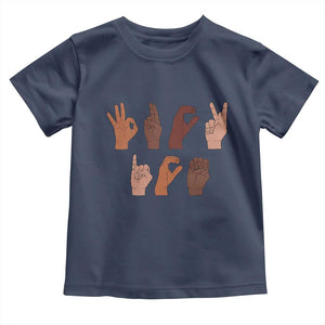 Funny Fuck Hand Sign Language Anti Deportation Toddler T Shirt Chinga La Migra TS11 Navy Print Your Wear