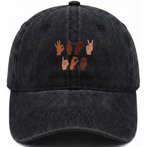 Funny Fuck Hand Sign Language Anti Deportation Washed Cotton Baseball Cap Chinga La Migra TS11 Print Your Wear