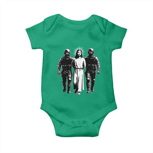 Jesus Arrested Parody Baby Onesie Funny Immigrant Rights Political Protest TS11 Irish Green Print Your Wear