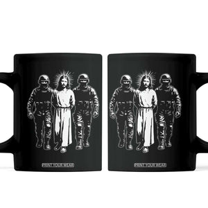 Jesus Arrested Parody Coffee Mug Funny Immigrant Rights Political Protest TS11 Black Print Your Wear
