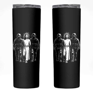 Jesus Arrested Parody Skinny Tumbler Funny Immigrant Rights Political Protest TS11 Black Print Your Wear