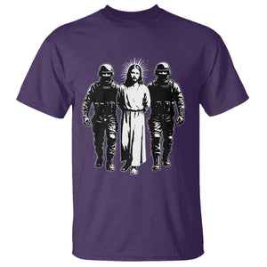 Jesus Arrested Parody T Shirt Funny Immigrant Rights Political Protest TS11 Purple Print Your Wear