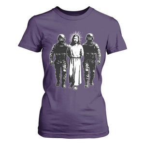 Jesus Arrested Parody T Shirt For Women Funny Immigrant Rights Political Protest TS11 Purple Print Your Wear