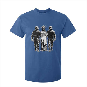 Statue Of Liberty Arrested T Shirt For Kid Funny Immigrant Rights Political Protest TS11 Royal Blue Print Your Wear
