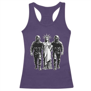 Statue Of Liberty Arrested Racerback Tank Top Funny Immigrant Rights Political Protest TS11 Purple Print Your Wear