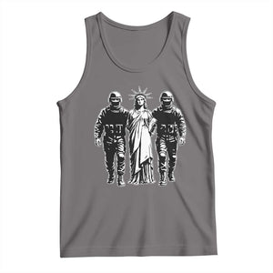 Statue Of Liberty Arrested Tank Top Funny Immigrant Rights Political Protest TS11 Deep Heather Print Your Wear