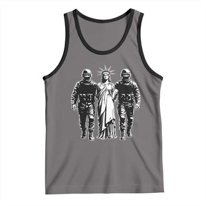 Statue Of Liberty Arrested Tank Top Funny Immigrant Rights Political Protest TS11 Deep Heather Black Print Your Wear