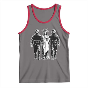 Statue Of Liberty Arrested Tank Top Funny Immigrant Rights Political Protest TS11 Deep Heather Red Print Your Wear
