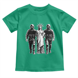 Statue Of Liberty Arrested Toddler T Shirt Funny Immigrant Rights Political Protest TS11 Irish Green Print Your Wear