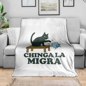 Chinga La Migra Throw Blanket Funny Immigration Rights Cat Political TS11 Print Your Wear