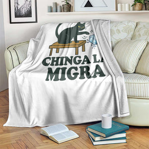 Chinga La Migra Throw Blanket Funny Immigration Rights Cat Political TS11 Print Your Wear