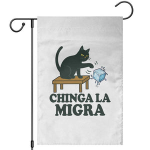 Chinga La Migra Garden Flag Funny Immigration Rights Cat Political TS11 White Print Your Wear