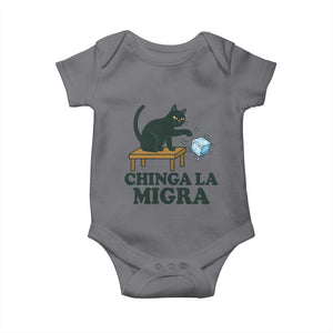 Chinga La Migra Baby Onesie Funny Immigration Rights Cat Political TS11 Charcoal Print Your Wear