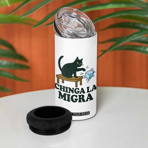 Chinga La Migra 4 in 1 Can Cooler Tumbler Funny Immigration Rights Cat Political TS11 Print Your Wear