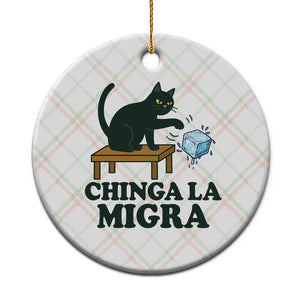 Chinga La Migra Ceramic Ornament Funny Immigration Rights Cat Political TS11 1pc Christmas Plaid Print Your Wear