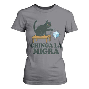 Chinga La Migra T Shirt For Women Funny Immigration Rights Cat Political TS11 Charcoal Print Your Wear