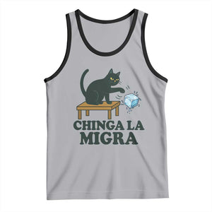 Chinga La Migra Tank Top Funny Immigration Rights Cat Political TS11 Athletic Heather Black Print Your Wear