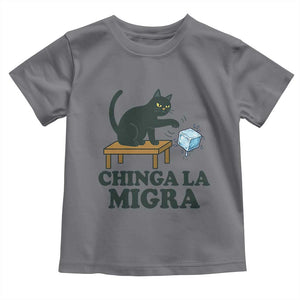 Chinga La Migra Toddler T Shirt Funny Immigration Rights Cat Political TS11 Charcoal Print Your Wear