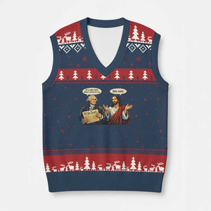 Funny Its Like They Didnt Listen At All Bro Same Meme V-Neck Knit Sweater Vest TS11 Navy Red Print Your Wear