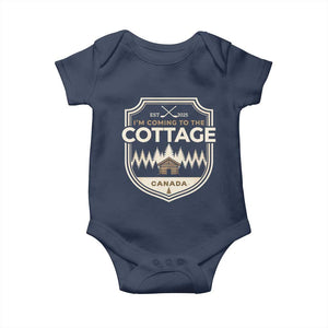 I Am Coming To The Cottage Baby Onesie - Funny Romance Hockey Humor Baby Gift TS11 Navy Print Your Wear
