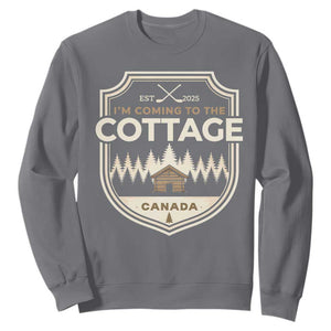 I Am Coming To The Cottage Sweatshirt Funny Romance Hockey TS11 Charcoal Print Your Wear