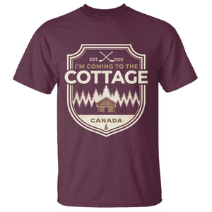 I Am Coming To The Cottage T Shirt - Funny Romance Hockey Humor Tee TS11 Maroon Print Your Wear