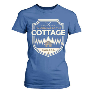I Am Coming To The Cottage T Shirt For Women Funny Romance Hockey TS11 Royal Blue Print Your Wear