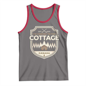 I Am Coming To The Cottage Tank Top Funny Romance Hockey TS11 Deep Heather Red Print Your Wear