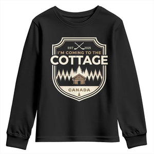 I Am Coming To The Cottage Youth Sweatshirt Funny Romance Hockey TS11 Black Print Your Wear