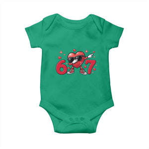 Funny Six Seven 67 Valentines Dabbing Heart Baby Onesie TS11 Irish Green Print Your Wear