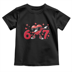 Funny Six Seven 67 Valentines Dabbing Heart Toddler T Shirt TS11 Black Print Your Wear