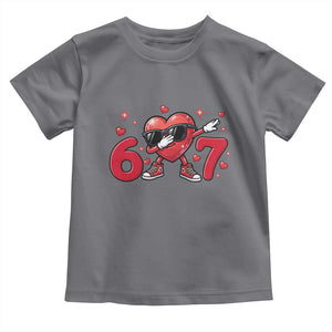 Funny Six Seven 67 Valentines Dabbing Heart Toddler T Shirt TS11 Charcoal Print Your Wear