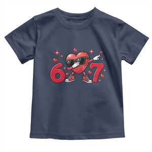 Funny Six Seven 67 Valentines Dabbing Heart Toddler T Shirt TS11 Navy Print Your Wear