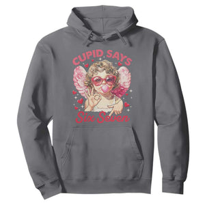 Funny 67 Valentines Day Hoodie Cupid Say Six Seven 67 Meme TS11 Charcoal Print Your Wear