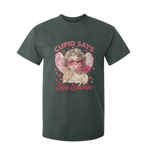 Funny 67 Valentines Day T Shirt For Kid Cupid Say Six Seven 67 Meme TS11 Dark Forest Green Print Your Wear
