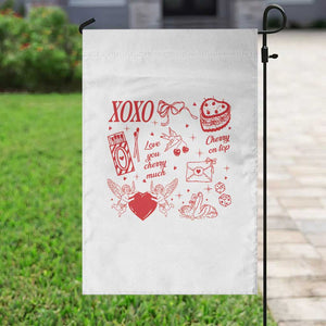Xoxo Valentines Day Garden Flag Love You Cherry Much Vintage Coquette TS11 Print Your Wear