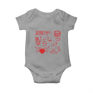 Xoxo Valentines Day Baby Onesie Love You Cherry Much Vintage Coquette TS11 Sport Gray Print Your Wear
