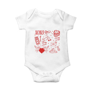 Xoxo Valentines Day Baby Onesie Love You Cherry Much Vintage Coquette TS11 White Print Your Wear