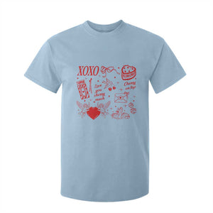 Xoxo Valentines Day T Shirt For Kid Love You Cherry Much Vintage Coquette TS11 Light Blue Print Your Wear