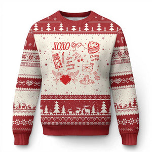 Xoxo Valentines Day Ugly Christmas Sweater Love You Cherry Much Vintage Coquette TS11 Beige Red Print Your Wear