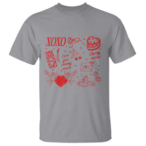 Xoxo Valentines Day T Shirt Love You Cherry Much Vintage Coquette TS11 Sport Gray Print Your Wear