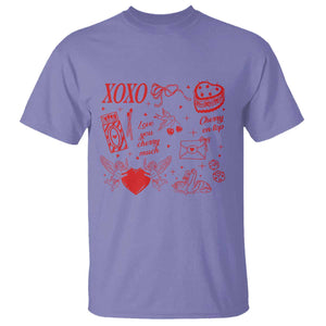 Xoxo Valentines Day T Shirt Love You Cherry Much Vintage Coquette TS11 Violet Print Your Wear