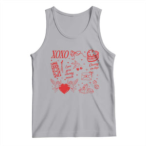 Xoxo Valentines Day Tank Top Love You Cherry Much Vintage Coquette TS11 Athletic Heather Print Your Wear