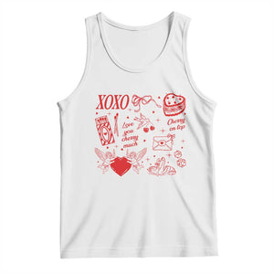 Xoxo Valentines Day Tank Top Love You Cherry Much Vintage Coquette TS11 White Print Your Wear