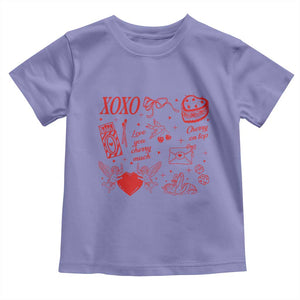 Xoxo Valentines Day Toddler T Shirt Love You Cherry Much Vintage Coquette TS11 Violet Print Your Wear