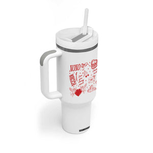 Xoxo Valentines Day Tumbler With Handle Love You Cherry Much Vintage Coquette TS11 Print Your Wear