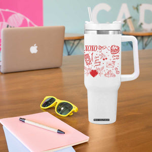 Xoxo Valentines Day Tumbler With Handle Love You Cherry Much Vintage Coquette TS11 Print Your Wear