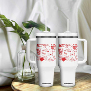Xoxo Valentines Day Tumbler With Handle Love You Cherry Much Vintage Coquette TS11 Print Your Wear