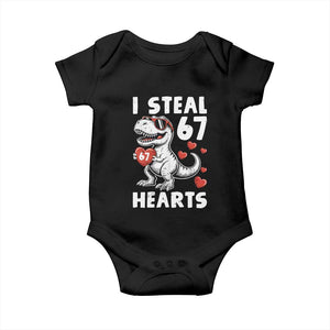 Funny I Steal 67 Hearts Valentines Day Six Seven Meme Baby Onesie TS11 Black Print Your Wear